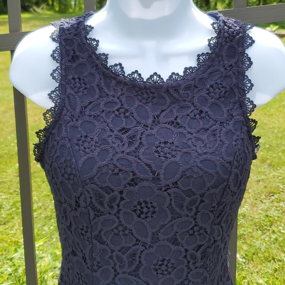 NEW Dress (Navy Floral Lace) by Rebellion